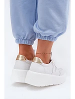 Kožené dámské tenisky na platformě Vinceza 39976 bílé