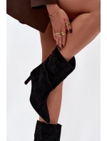 Dámské kotníkové boty na jehlovém podpatku Solvienne – černé