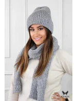 Set čepice a šála K.23.230.06 šedý - Kamea Set čepice a šála K.23.230.06 šedý - Kamea