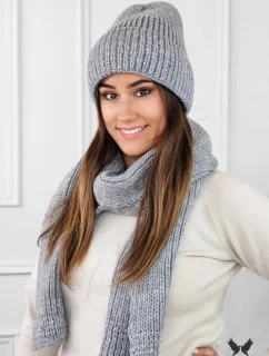 Set čepice a šála K.23.230.06 šedý - Kamea