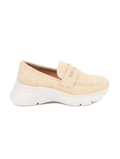 Klasické Jasnobeżowy polobotky dámské platforma