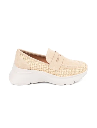 Klasické Jasnobeżowy  polobotky dámské platforma