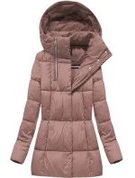 Krátká dámská zimní bunda ve starorůžové barvě se zipy (7750) Krátká dámská zimní bunda ve starorůžové barvě se zipy (7750)