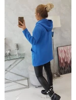 Zateplená mikina s asymetrickým zipem chrpově modrá Zateplená mikina s asymetrickým zipem chrpově modrá