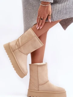 Dámské sněžné boty s oteplovacím kožešinou Bežová Abrams