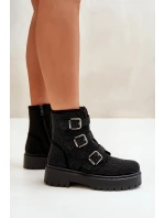 Zateplené boty se zdobením černé Ciascia