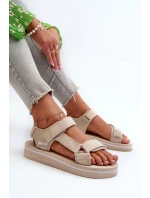 Dámské sandály na platformě Big Star NN274A535 béžové