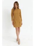 K148 Trapézové šaty - skořicové K148 Trapézové šaty - skořicové