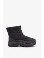 Pánské sněhule na zip zateplené kožíškem černé Linnora