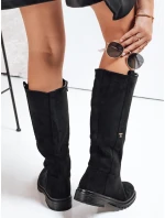 Dámské semišové černé boty FashionStreet ZY1159
