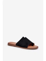 Dámské Semišové Holinky Japonky Černé Amite