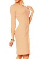 Dámské značkové šaty LENTAL DANUTA s 3/4 rukávem středně dlouhé béžové - Béžová - Lental