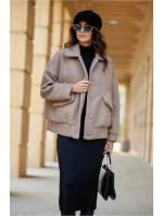 Dámská bunda KUR0027 hnědá - Roco Fashion