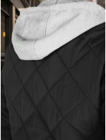 Pánská přechodná prošívaná bunda s kapucí černá FashionStreet TX5010