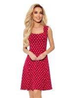 241-2 STELLA Šaty se skládaným výstřihem - kaštanové s pruhy