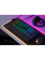 SteelSeries Apex 3 Gaming Keyboard, US Layout, Wired, Black Herní klávesnice SteelSeries Apex 3 Voděodolná IP32 pro ochranu proti polití, Přizpůsobitelné 10zónové RGB osvětlení reaguje na hry a Discord, Tiché herní spínače vydrží dlouho
