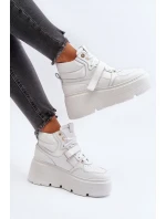 Bílé dámské kožené tenisky Zazoo 3450