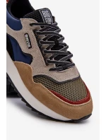 Pánské tenisky Big Star NN174320 s paměťovou pěnou Beige-modré