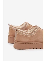 Dětské sněhule s výšivkou Prina – béžové