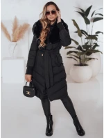 Dámská prošívaná zimní bunda s umělou kožešinou černá FashionStreet TY5076 Dámská prošívaná zimní bunda s umělou kožešinou černá FashionStreet TY5076