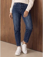 Dámské džíny slim fit s vysokým pasem, tmavě modré, FashionStreet UY3203 Dámské džíny slim fit s vysokým pasem, tmavě modré, FashionStreet UY3203