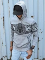 Pánská šedá mikina s potiskem FashionStreet BX5309 Pánská šedá mikina s potiskem FashionStreet BX5309