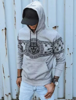 Pánská šedá mikina s potiskem FashionStreet BX5309