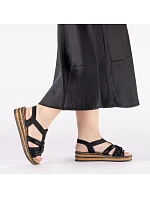 Dámské sandály s gumovou podrážkou černé Rieker 62969-00