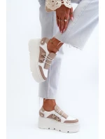 Zazoo 1833 Dámské Kožené Tenisky na Masivní Podrážce Bílé Zazoo 1833 Dámské Kožené Tenisky na Masivní Podrážce Bílé