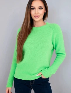Dámský svetr z baby alpaky s dlouhým rukávem neonově zelený