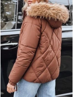 Dámská prošívaná zimní bunda s kapucí FashionStreet hnědá TY5231