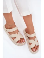 Dámské Gumové Klapky S Páskem Béžové Tavirae