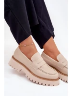 Dámské Mokasíny Na Platformě A Plochém Podpatku Big Star NN274050 Béžové