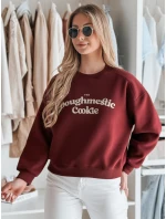 Dámská oversize mikina s potiskem COOKIES vínová FashionStreet BY1445