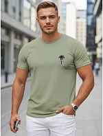 Pánské bavlněné tričko s potiskem, zelené, FashionStreet NX5126R