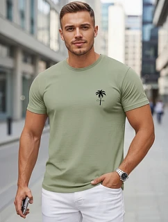 Pánské bavlněné tričko s potiskem, zelené, FashionStreet NX5126R