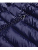Tmavě modrá oboustranná dámská prošívaná bunda (B9775-3)