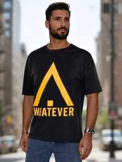 Pánské tričko s potiskem černé FashionStreet RX5666