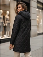 Dámská prošívaná přechodová bunda s kapucí, černá, FashionStreet TY5768 Dámská prošívaná přechodová bunda s kapucí, černá, FashionStreet TY5768
