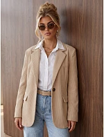 Dámská béžová kordová bunda FashionStreet PY0158 Dámská béžová kordová bunda FashionStreet PY0158