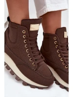 Zateplené dámské trapery na platformě hnědé Marivira Zateplené dámské trapery na platformě hnědé Marivira