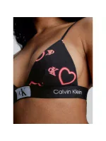 Dámské podprsenka 000QF7478E H1R černá se srdíčky - Calvin Klein