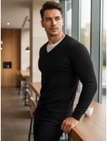 Pánský černý svetr FashionStreet WX1883