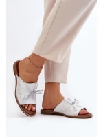 Kožené dámské žabky Zazoo 2659/005 stříbrné