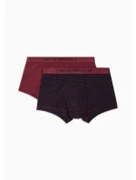 Pánské boxerky 2PACK 111210 3F504 56636 vínové s potiskem - Emporio Armani Pánské boxerky 2PACK 111210 3F504 56636 vínové s potiskem - Emporio Armani