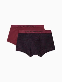 Pánské boxerky 2PACK 111210 3F504 56636 vínové s potiskem - Emporio Armani