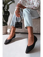 Baleríny Ploché Eko Semiš Černé Lelisa