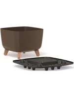 GRACIA SQUARE ECO WOOD POTTOM 29x29CM Káva