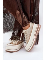 Dámské Tenisky Na Masivní Platformě S.Barski BF51-101 Béžové