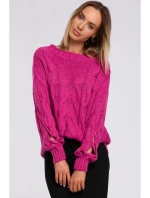 Dámský svetr M539 fuchsiový - Moe Dámský svetr M539 fuchsiový - Moe